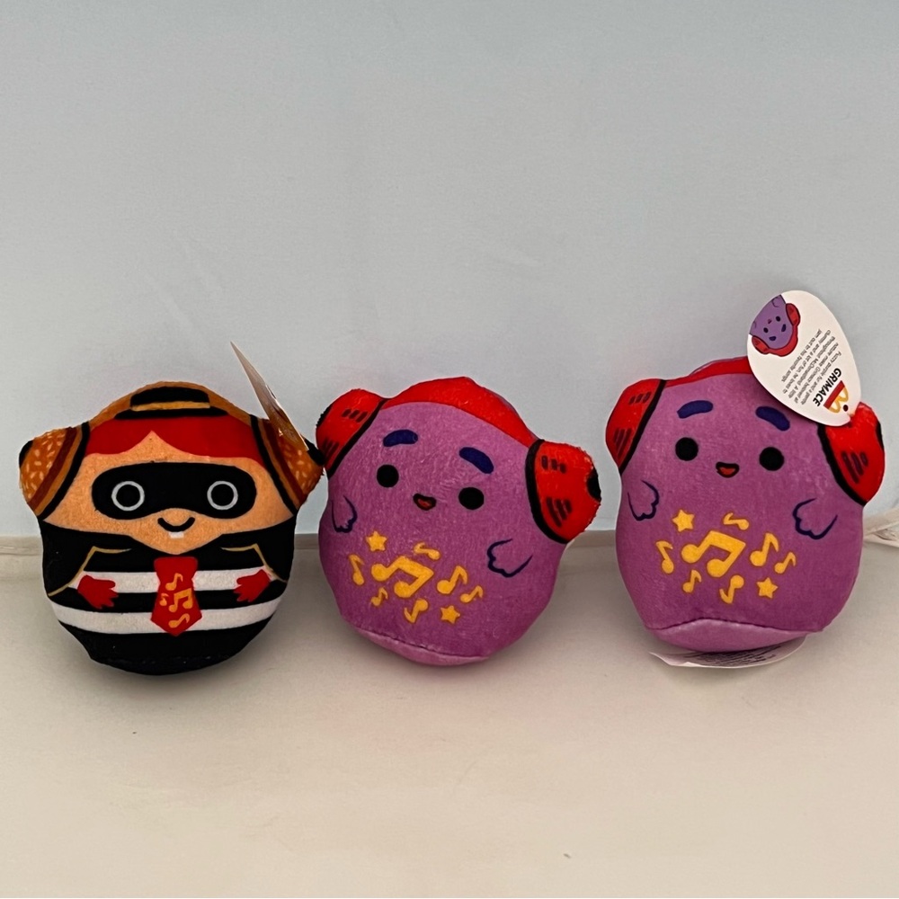 2023 McDonald's Squishmallows Happy Meal Toy Music 2 Grimace Hamburglar